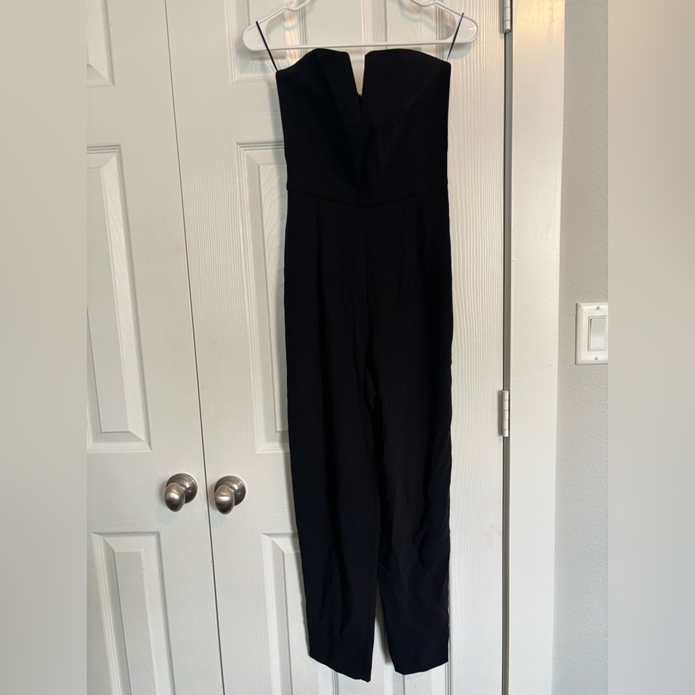 Topshop Strapless Black Jumpsuit